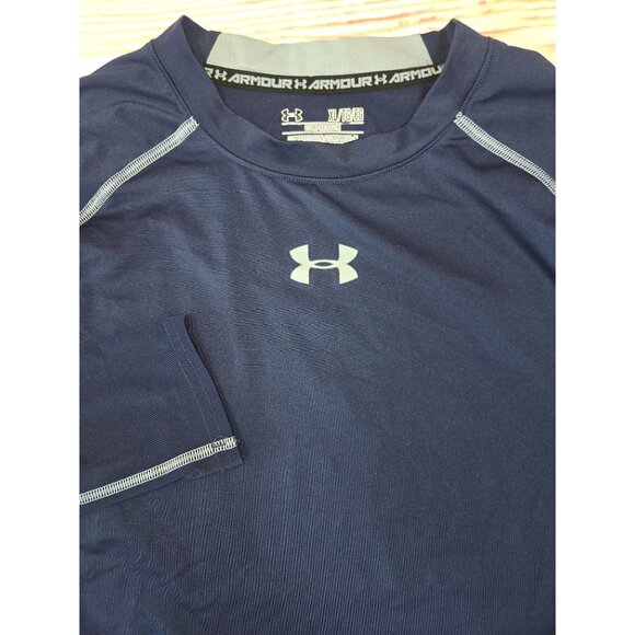 Under Armour Mens HeatGear Compression Shirt XL Navy - Picture 4 of 8